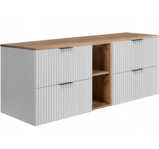 FLOW biely matný W140-60R60DC závesná skrinka pod umývadlo 140 cm