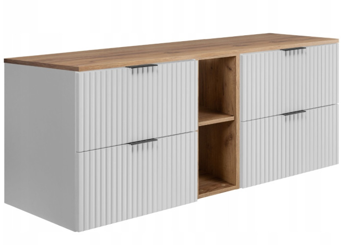 FLOW biely matný W140-60R60DC závesná skrinka pod umývadlo 140 cm