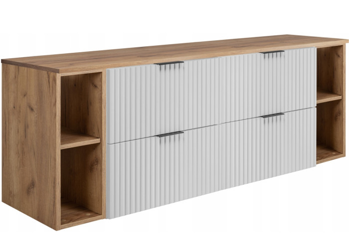 FLOW biely matný W160-R6060RDC závesná skrinka pod umývadlo 160 cm FLOW biely matný W160-R6060RDC závesná skrinka pod umývadlo 160 cm