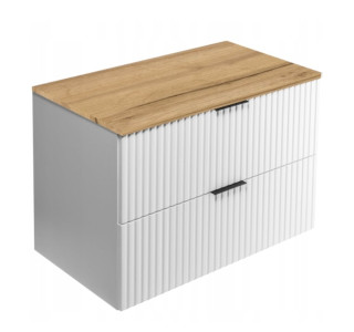 FLOW biely matný W80DC závesná skrinka pod umývadlo 80 cm