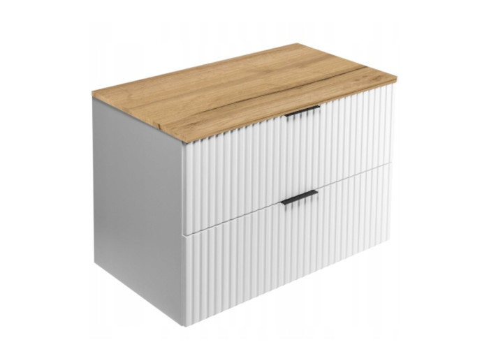 FLOW biely matný W80DC závesná skrinka pod umývadlo 80 cm