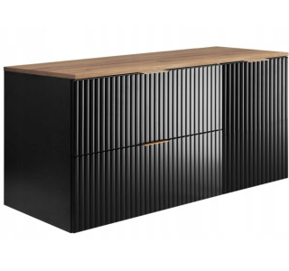 FLOW čierny matný B100-60-40-DC závesná skrinka pod umývadlo 100 cm