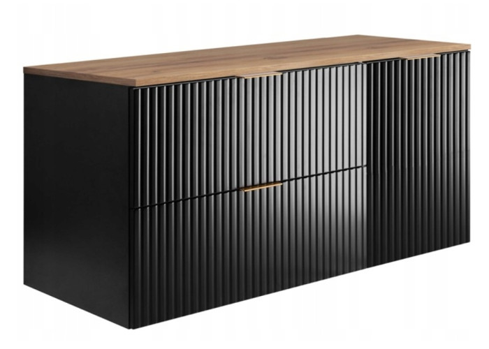 FLOW čierny matný B100-60-40-DC závesná skrinka pod umývadlo 100 cm