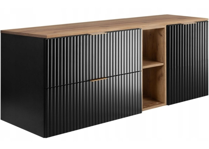 FLOW čierny matný B140-80-20-40-DC závesná skrinka pod umývadlo 140 cm FLOW čierny matný B140-80-20-40-DC závesná skrinka pod umývadlo 140 cm