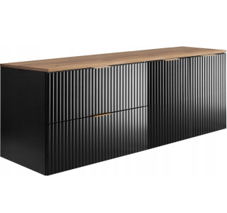 FLOW čierny matný B140-80-60-DC závesná skrinka pod umývadlo 140 cm