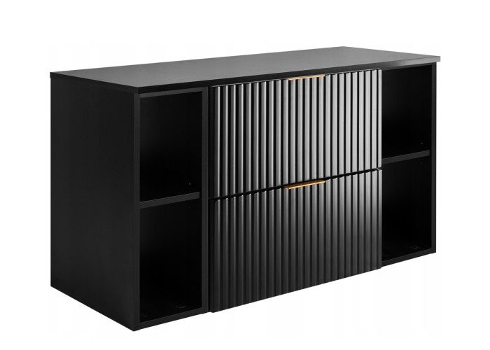 FLOW čierny matný B100R60RDB závesná skrinka pod umývadlo 100 cm