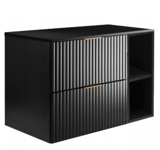 FLOW čierny matný B100DB závesná skrinka pod umývadlo 100 cm