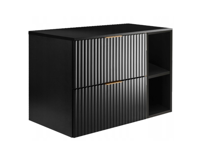 FLOW čierny matný B100DB závesná skrinka pod umývadlo 100 cm