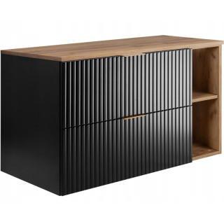 FLOW čierny matný B100DC závesná skrinka pod umývadlo 100 cm