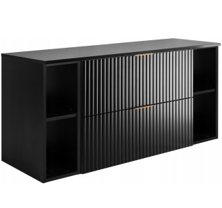 FLOW čierny matný B120R80RDB závesná skrinka pod umývadlo 120 cm