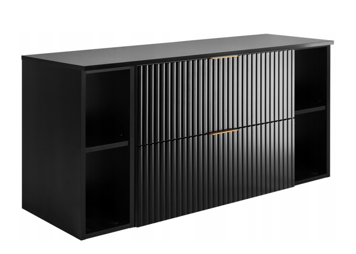 FLOW čierny matný B120R80RDB závesná skrinka pod umývadlo 120 cm