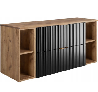 FLOW čierny matný B120R80RDC závesná skrinka pod umývadlo 120 cm