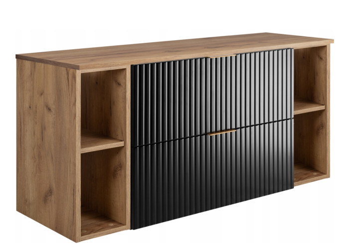 FLOW čierny matný B120R80RDC závesná skrinka pod umývadlo 120 cm