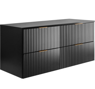 FLOW čierny matný B120DB závesná skrinka pod umývadlo 120 cm