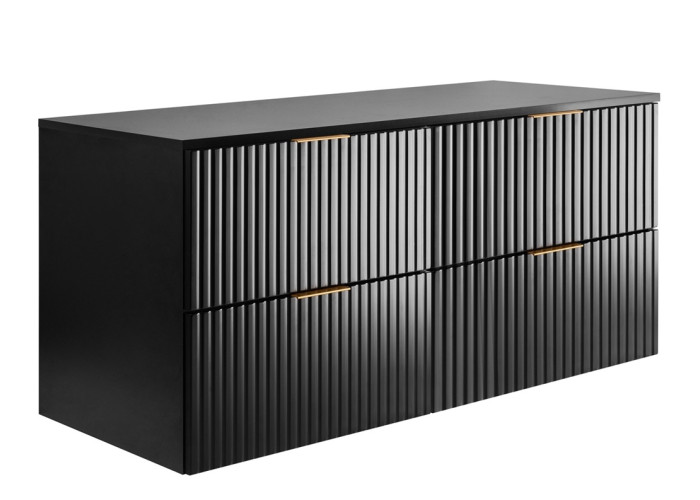 FLOW čierny matný B120DB závesná skrinka pod umývadlo 120 cm