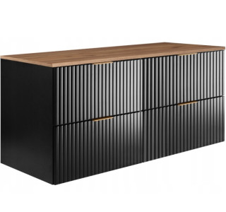 FLOW čierny matný B120DC závesná skrinka pod umývadlo 120 cm