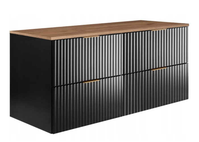 FLOW čierny matný B120DC závesná skrinka pod umývadlo 120 cm FLOW čierny matný B120DC závesná skrinka pod umývadlo 120 cm