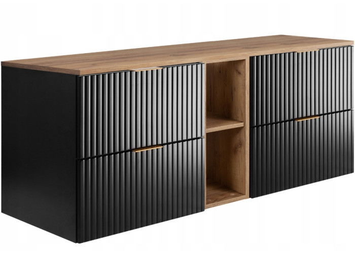 FLOW čierny matný B140DC závesná skrinka pod umývadlo 140 cm FLOW čierny matný B140DC závesná skrinka pod umývadlo 140 cm