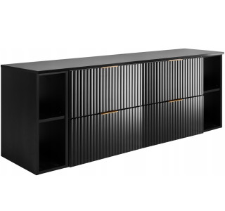 FLOW čierny matný B160R6060RDB závesná skrinka pod umývadlo 160 cm