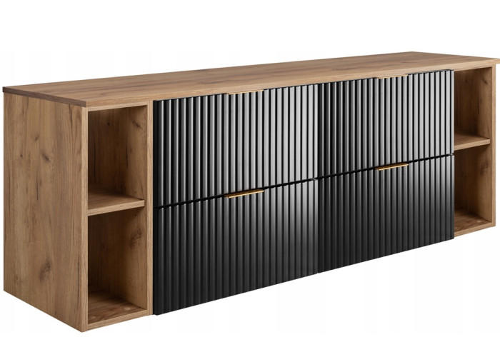 FLOW čierny matný B160R6060RDC závesná skrinka pod umývadlo 160 cm FLOW čierny matný B160R6060RDC závesná skrinka pod umývadlo 160 cm