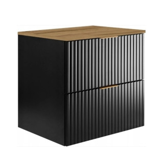 FLOW čierny matný B60DC závesná skrinka pod umývadlo 60 cm