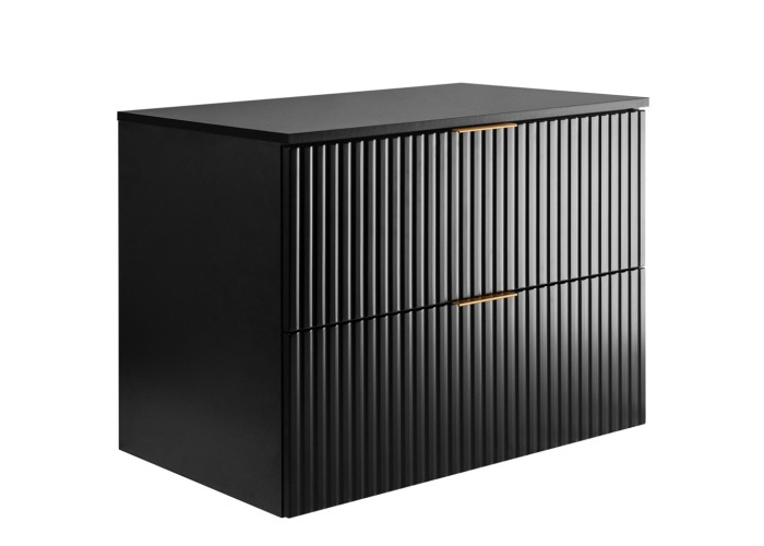 FLOW čierny matný B80DB závesná skrinka pod umývadlo 80 cm