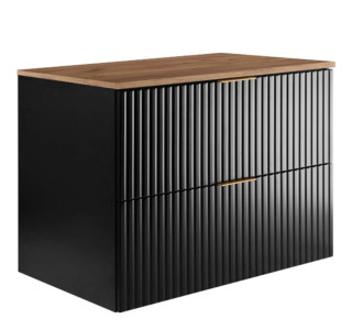 FLOW čierny matný B80DC závesná skrinka pod umývadlo 80 cm