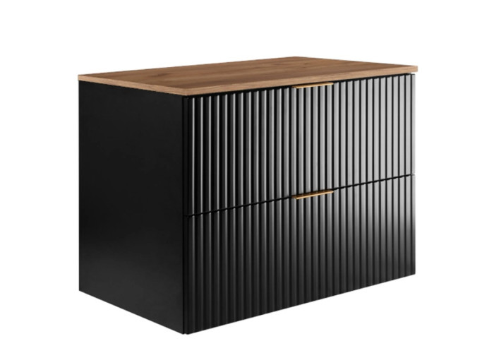 FLOW čierny matný B80DC závesná skrinka pod umývadlo 80 cm FLOW čierny matný B80DC závesná skrinka pod umývadlo 80 cm