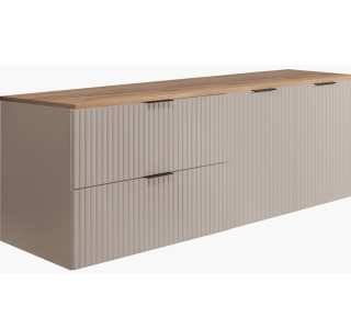 FLOW kašmír K160-80-80-DC závesná skrinka pod umývadlo 160 cm