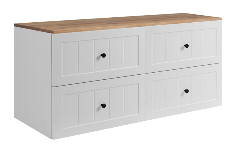 GUSTO biely W120DC závesná skrinka pod umývadlo 120 cm