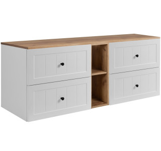 GUSTO biely W140DC závesná skrinka pod umývadlo 140 cm