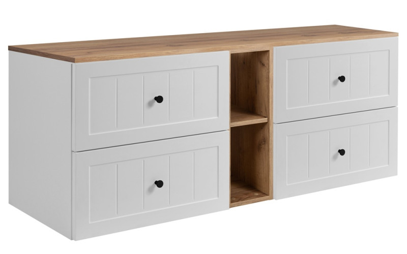 GUSTO biely W140DC závesná skrinka pod umývadlo 140 cm