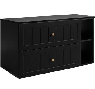 GUSTO čierny B100DB závesná skrinka pod umývadlo 100 cm