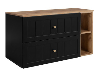 GUSTO čierny B100DC závesná skrinka pod umývadlo 100 cm