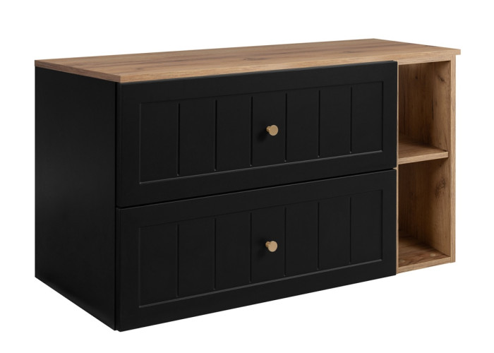 GUSTO čierny B100DC závesná skrinka pod umývadlo 100 cm