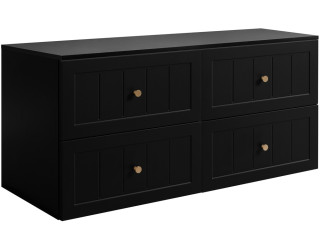 GUSTO čierny B120DB závesná skrinka pod umývadlo 120 cm