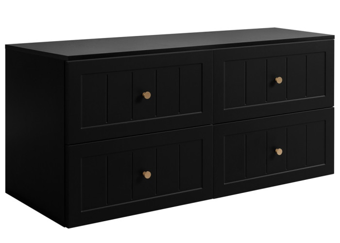 GUSTO čierny B120DB závesná skrinka pod umývadlo 120 cm