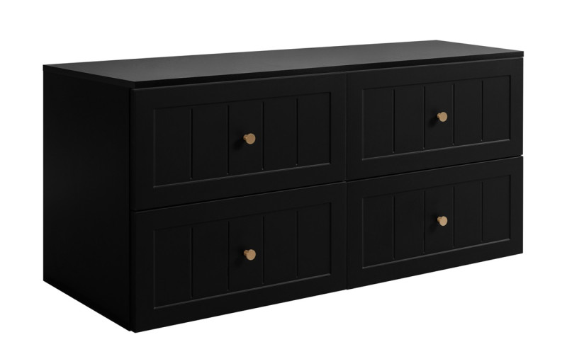 GUSTO čierny B120DB závesná skrinka pod umývadlo 120 cm GUSTO čierny B120DB závesná skrinka pod umývadlo 120 cm