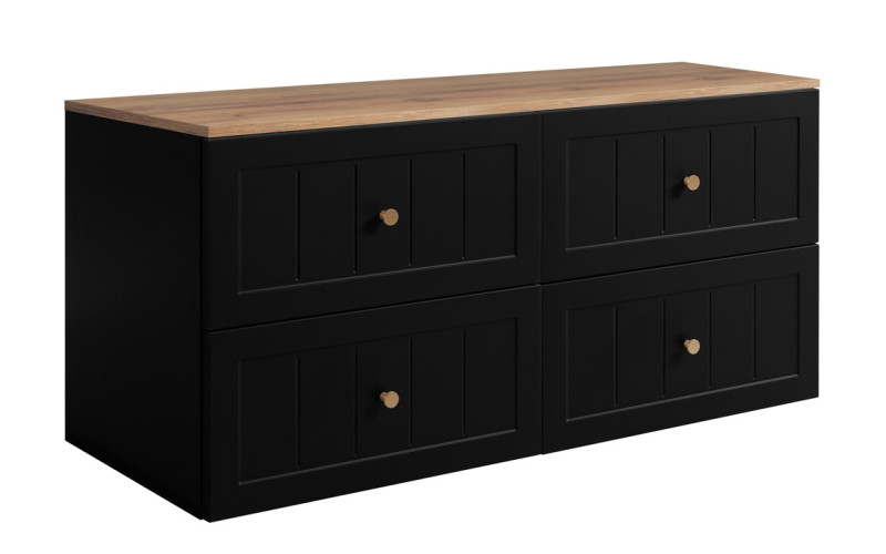 GUSTO čierny B120DC závesná skrinka pod umývadlo 120 cm GUSTO čierny B120DC závesná skrinka pod umývadlo 120 cm