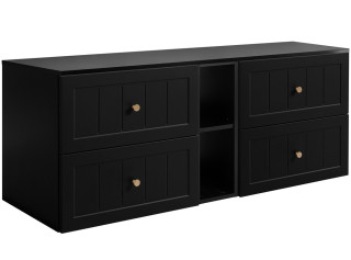 GUSTO čierny B140DB závesná skrinka pod umývadlo 140 cm