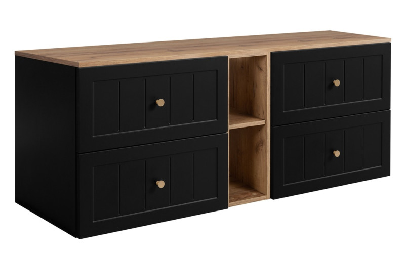 GUSTO čierny B140DC závesná skrinka pod umývadlo 140 cm GUSTO čierny B140DC závesná skrinka pod umývadlo 140 cm