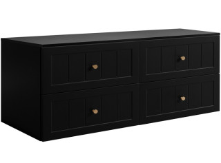 GUSTO čierny B160DB závesná skrinka pod umývadlo 160 cm