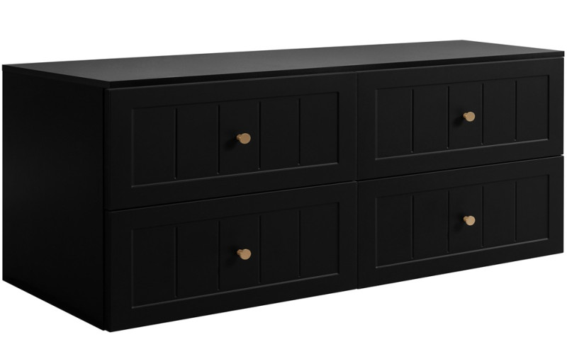 GUSTO čierny B160DB závesná skrinka pod umývadlo 160 cm GUSTO čierny B160DB závesná skrinka pod umývadlo 160 cm