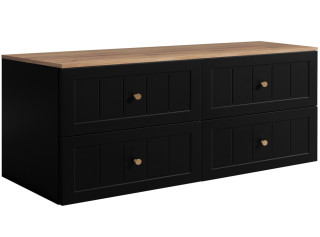 GUSTO čierny B160DC závesná skrinka pod umývadlo 160 cm