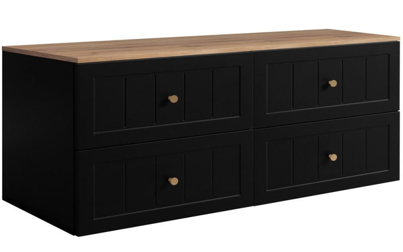 GUSTO čierny B160DC závesná skrinka pod umývadlo 160 cm GUSTO čierny B160DC závesná skrinka pod umývadlo 160 cm