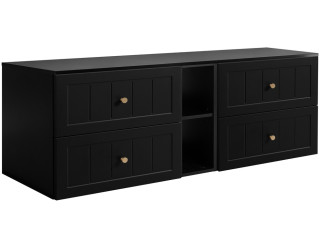 GUSTO čierny B180DB závesná skrinka pod umývadlo 180 cm