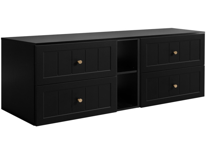 GUSTO čierny B180DB závesná skrinka pod umývadlo 180 cm