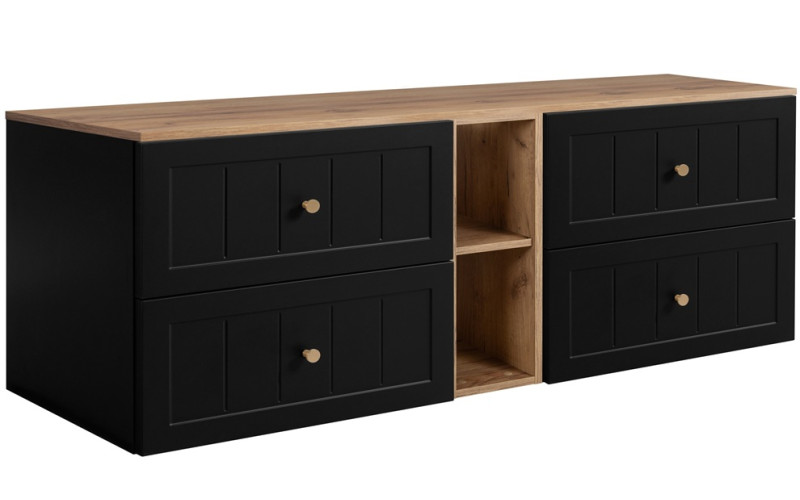 GUSTO čierny B180DC závesná skrinka pod umývadlo 180 cm GUSTO čierny B180DC závesná skrinka pod umývadlo 180 cm