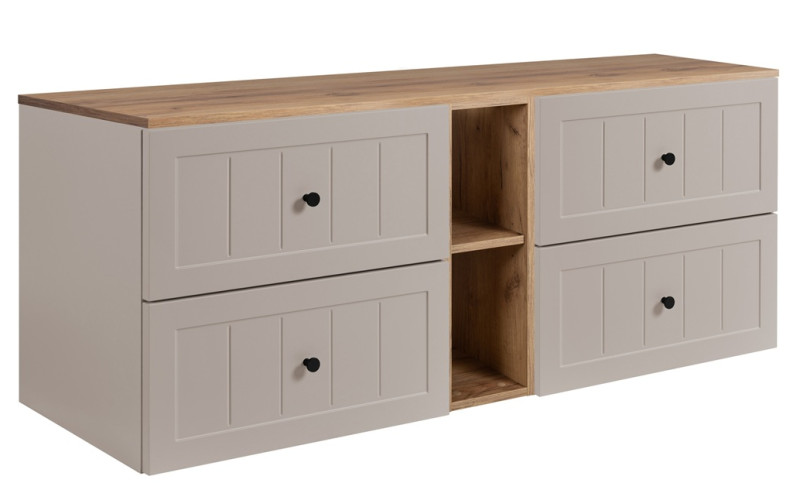 GUSTO kašmír K140DC závesná skrinka pod umývadlo 140 cm