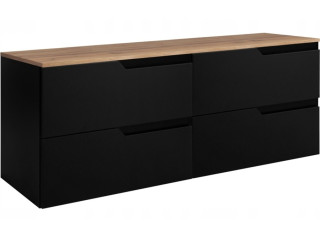 MODERN čierny B120DC závesná skrinka pod umývadlo 120 cm